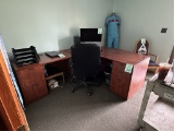 LOT CONSISTING OF L-SHAPED DESK WITH CHAIR