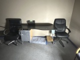 LOT CONSISTING OF DESK WITH (2) CHAIRS