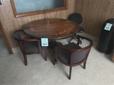 LOT CONSISTING OF DINING TABLE WITH (3) CHAIRS