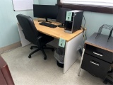 WOOD DESK WITH CHAIR