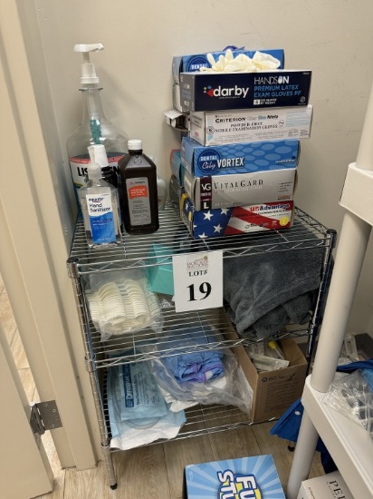 LOT, DENTAL SUPPLIES ON SHELVES CONSISTING OF