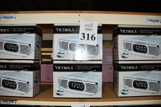 VICTROLA BLUETOOTH CLOCK RADIO WITH CD PLAYER