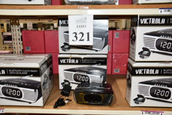 VICTROLA BLUETOOTH CLOCK RADIO WITH CD PLAYER