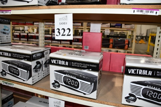 VICTROLA BLUETOOTH CLOCK RADIO WITH CD PLAYER