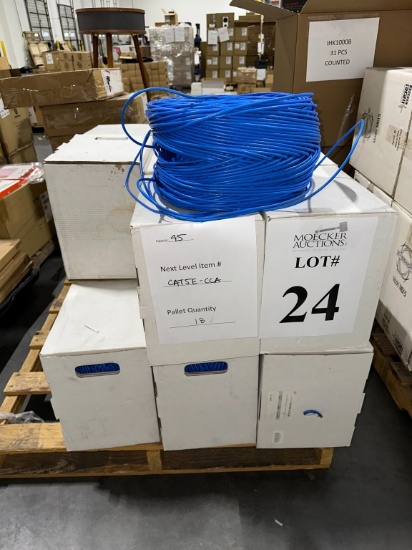 BOXES OF CAT5E LAN CABLE 1,000 FT BLUE (NEW) (YOUR BID X QTY = TOTAL $)