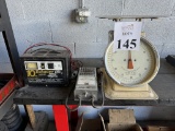 LOT CONSISTING OF 60 LB. SCALE, SCHAUER 10 AMP