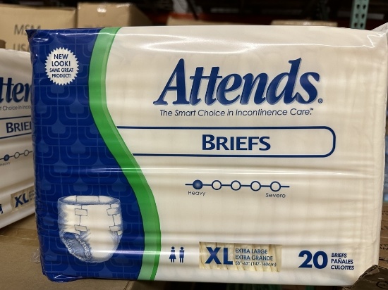 ATTENDS UNDERWEAR EXTRA ABSORBENCY SIZE XL (NEW) (YOUR BID X QTY = TOTAL $)