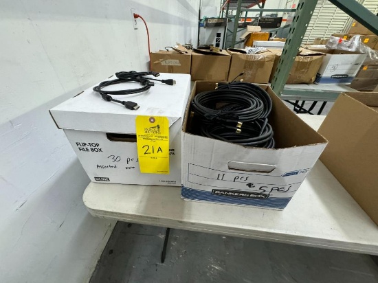 BOXES OF VARIOUS HDMI CABLES (YOUR BID X QTY = TOTAL $)