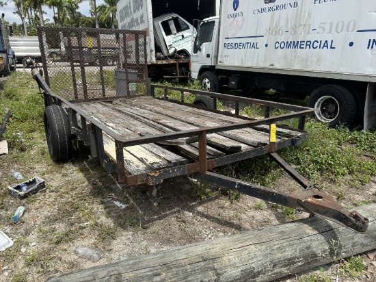 12' SINGLE AXLE OPEN TRAILER WITH RAMP GATE