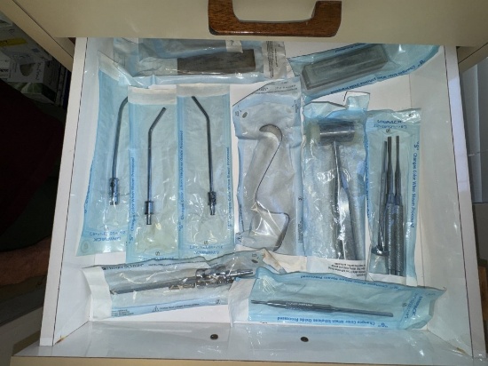 DRAWER CONSISTING OF A VARIETY OF DENTAL TOOLS