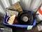 PLASTIC TOTE WITH CONTENTS INCLUDING: JACK STANDS,