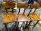 INDUSTRIAL METAL FRAME AND SOLID WOOD STOOLS