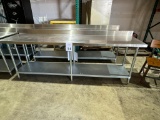 STAINLESS STEEL PREP TABLE (8' X 2' X 34 1/2