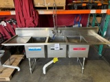 STAINLESS STEEL (3) COMPARTMENT SINK