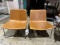 WEST ELM LEATHER SLOPE LOUNGE CHAIRS