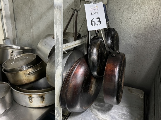 COMMERCIAL POTS AND PANS (VARIOUS SIZES)