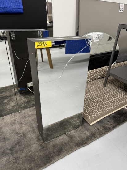 WOOD AND GLASS FLOATING VANITY WITH MIRROR