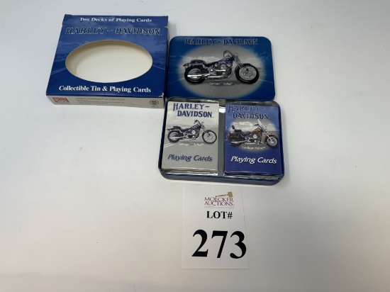HARLEY DAVIDSON PLAYING CARDS IN ORIGINAL TIN