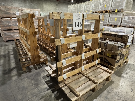 WOOD TILE RACK, 51"W X 59"H
