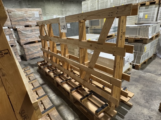 WOOD TILE RACK, 114"W X 59"H