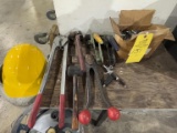 LOT OF STRAPPING TOOLS AND CLAMPS