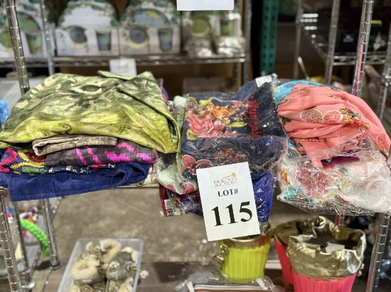 LOT CONSISTING OF ASSORTED SCARFS, PILLOW COVERS