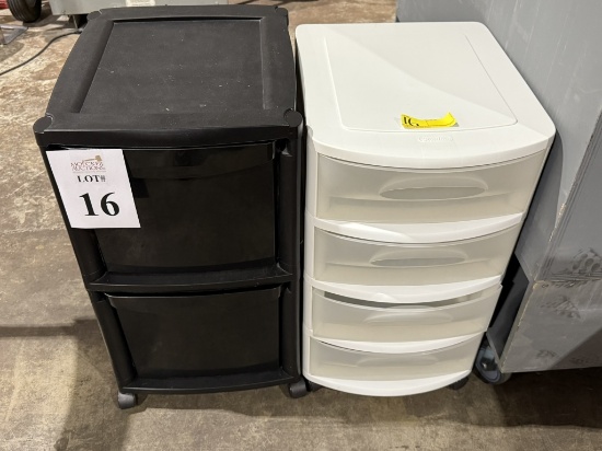LOT CONSISTING OF PLASTIC ROLLING STORAGE CABINETS