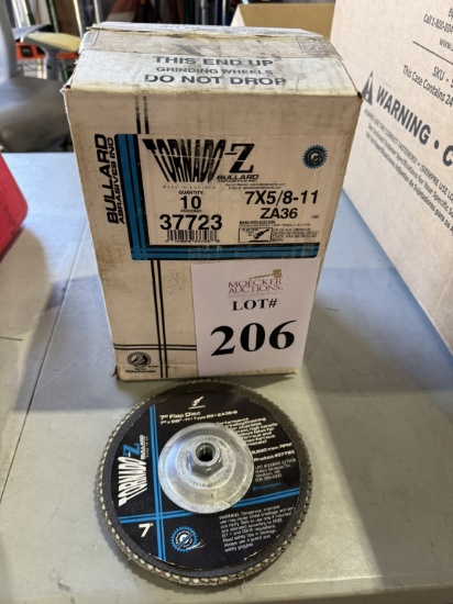 BOX OF BULLARD ABRASIVE TORNADO-Z 7" FLAP DISC