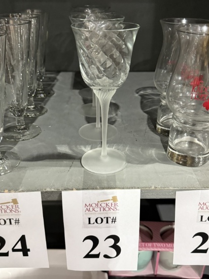 SET OF (4) VALERIE FROSTED WINE GOBLETS