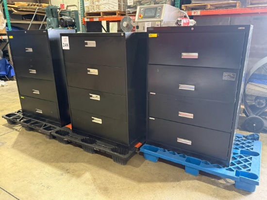 LATERAL METAL (4) DRAWER FILE CABINETS