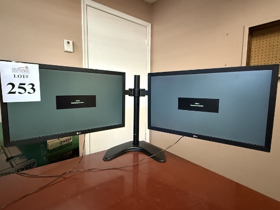 LG 22" MONITORS ON DUAL DESKTOP STAND