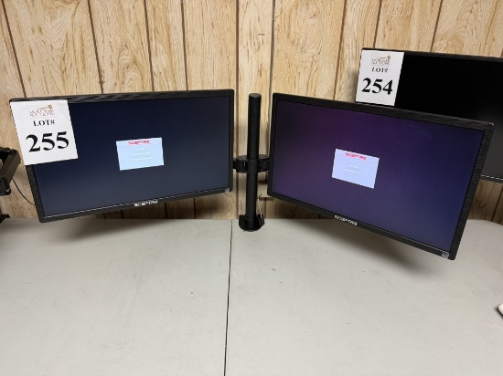SCEPTRE 22" MONITORS ON DUAL DESK MOUNT STAND