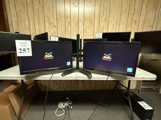 VIEWSONIC 22" MONITORS ON DUAL DESKTOP STAND