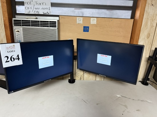 SCEPTRE 24" MONITORS ON DUAL DESK MOUNT STAND