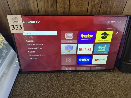 TCL 42" ROKU TV WITH REMOTE CONTROL