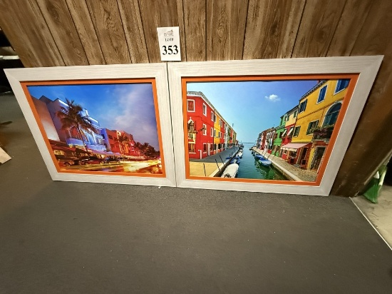 LOT CONSISTING OF FRAMED CANVAS WALL ART
