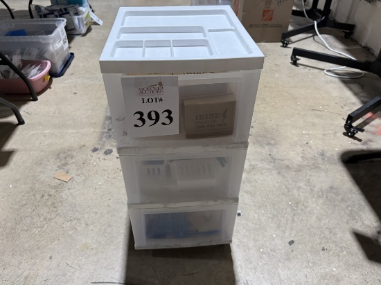 LOT CONSISTING OF ROLLING PLASTIC STORAGE CABINET