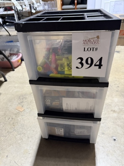 LOT CONSISTING OF ROLLING PLASTIC STORAGE CABINET