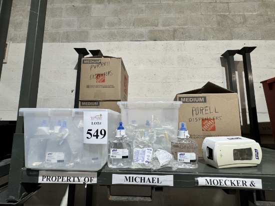 LARGE LOT CONSISTING OF PURELL HAND SANITIZERS AND DISPENSERS