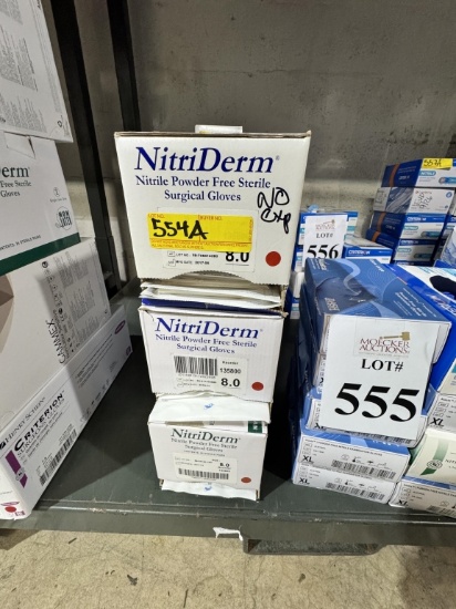 OPEN BOXES OF ASSORTED SIZE SURGICAL GLOVES