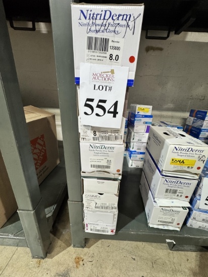 UNOPENED BOXES OF ASSORTED SIZE SURGICAL GLOVES