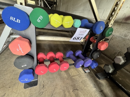 THERAPEUTIC FITNESS DUMBBELLS WITH RACK