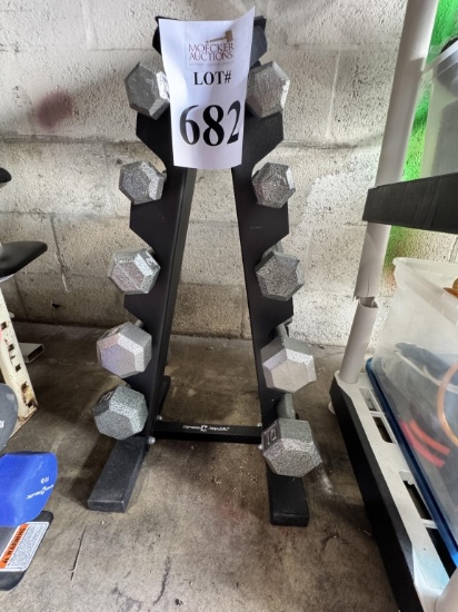 FITNESS DUMBBELLS WITH RACK
