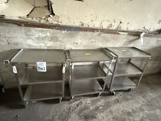 STAINLESS STEEL MEDICAL UTILITY CARTS