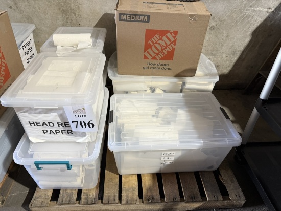 LOT CONSISTING OF HEAD REST DISPOSABLE PAPER ROLLS