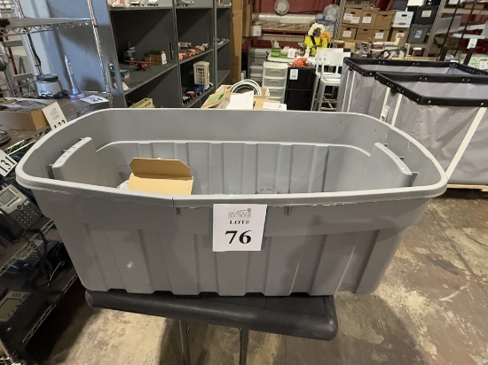 LOT CONSISTING OF PLASTIC TOTE WITH MISC.