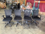 MESH BACK AND FABRIC ROLLING OFFICE CHAIRS