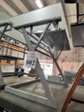 GLASS TOP COMPUTER DESK WITH METAL FRAME