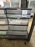 PLASTIC STORAGE CABINET WITH MEDICAL SUPPLIES