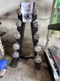 FITNESS DUMBBELLS WITH RACK